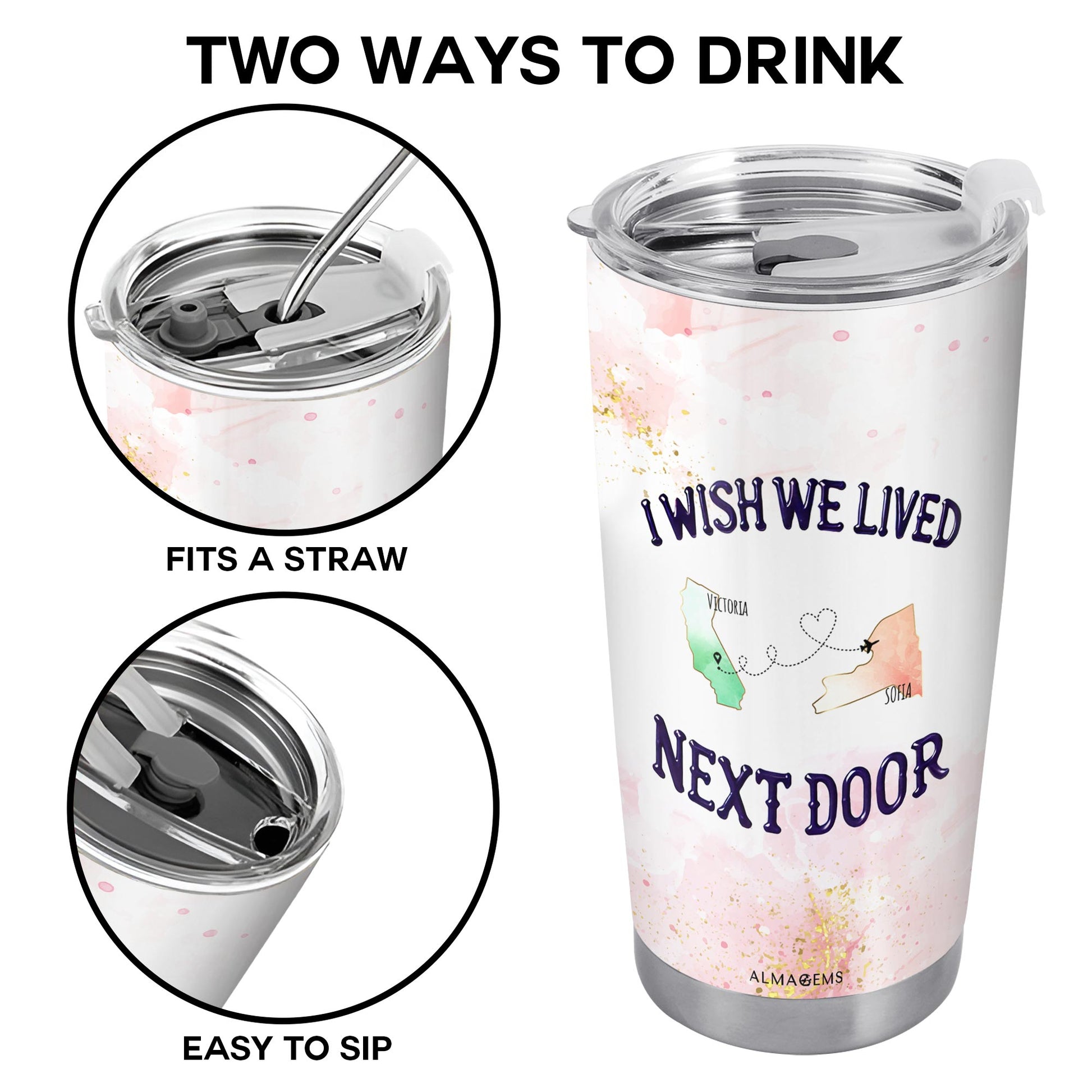 I Wish We Lived Next Door Custom Tumbler