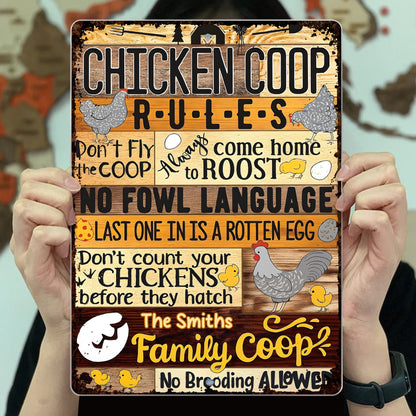Chicken Coop Rules With Chicken, Eggs And Chick
