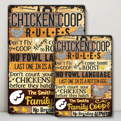 Chicken Coop Rules With Chicken, Eggs And Chick