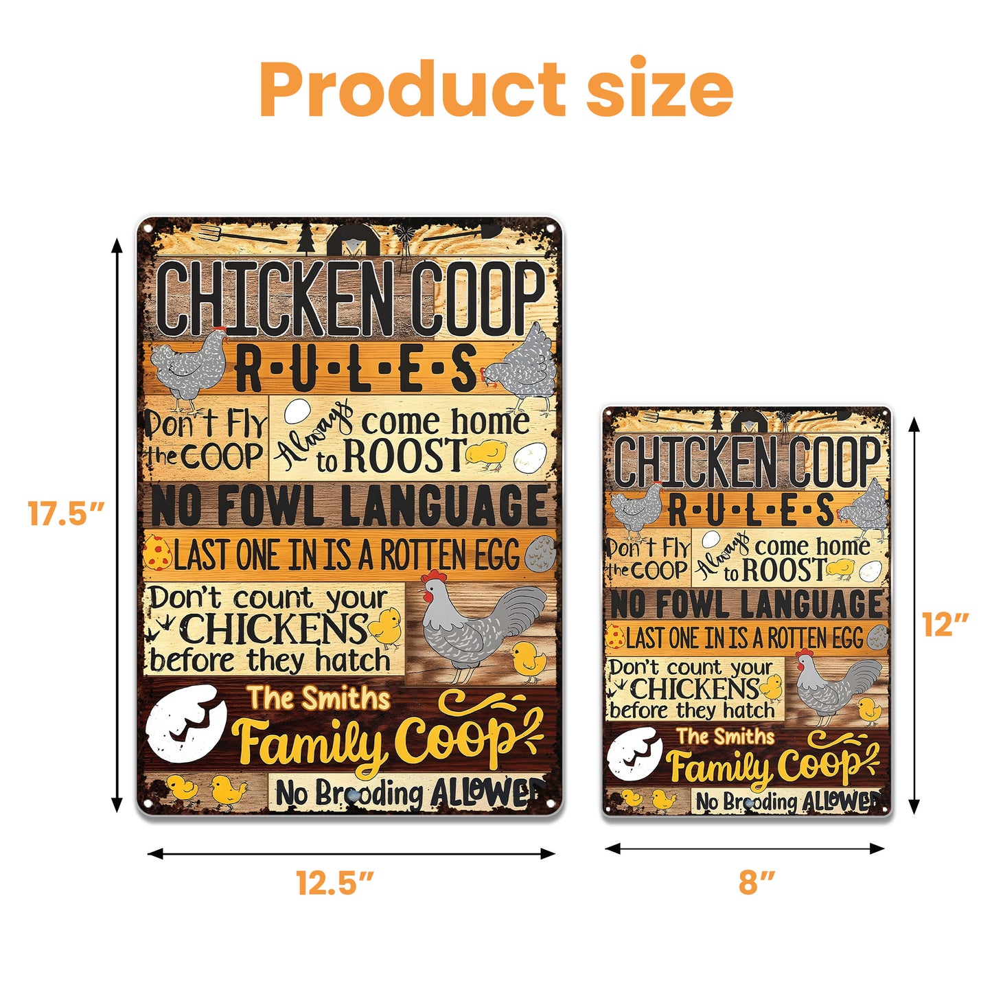 Chicken Coop Rules With Chicken, Eggs And Chick