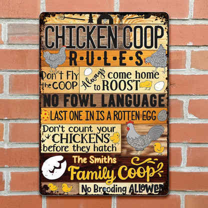Chicken Coop Rules With Chicken, Eggs And Chick