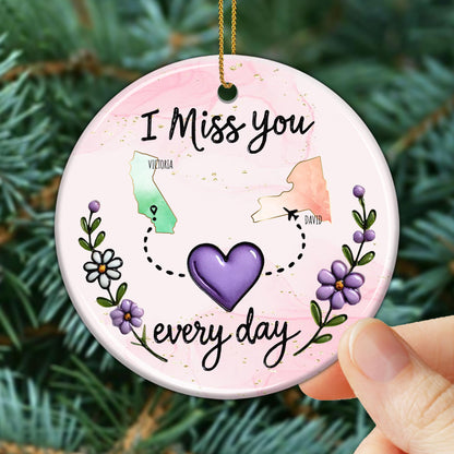 I Miss You Every Day Heart And States Design