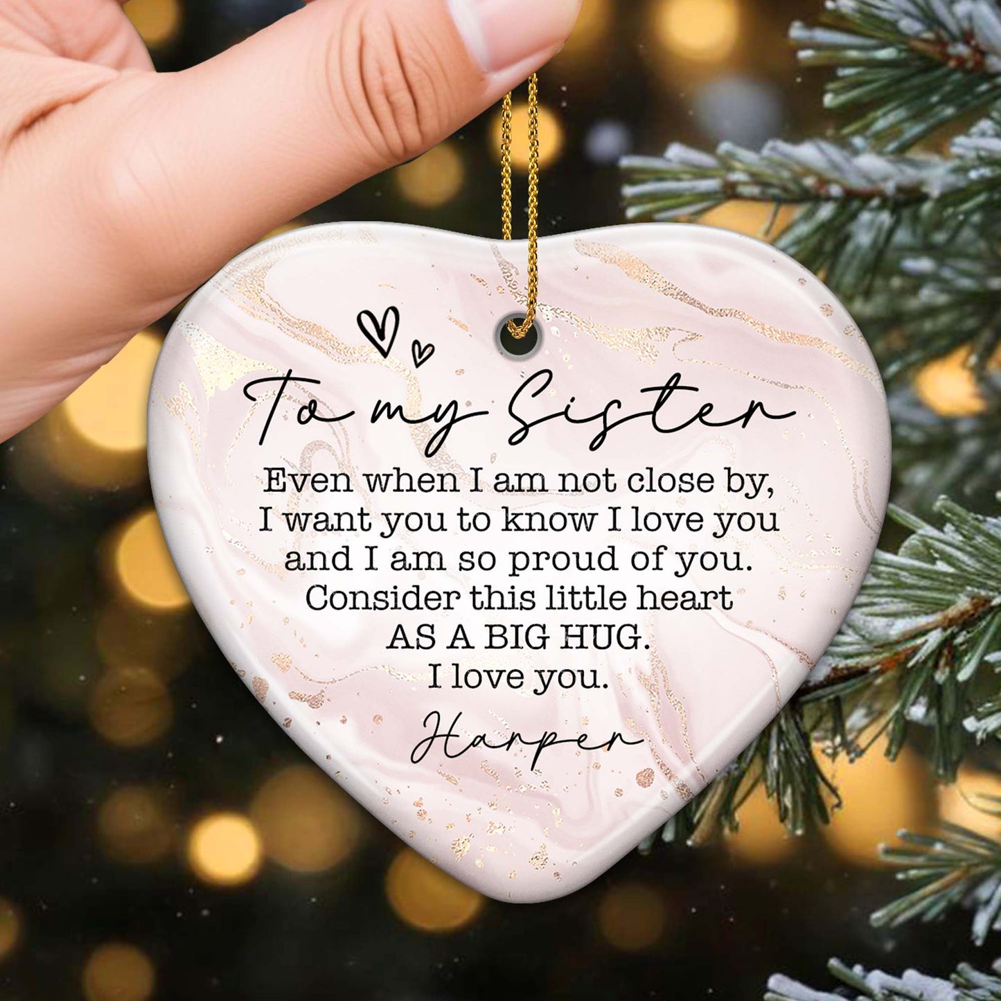 Heartfelt Message For Sister With Heart And Sparkles