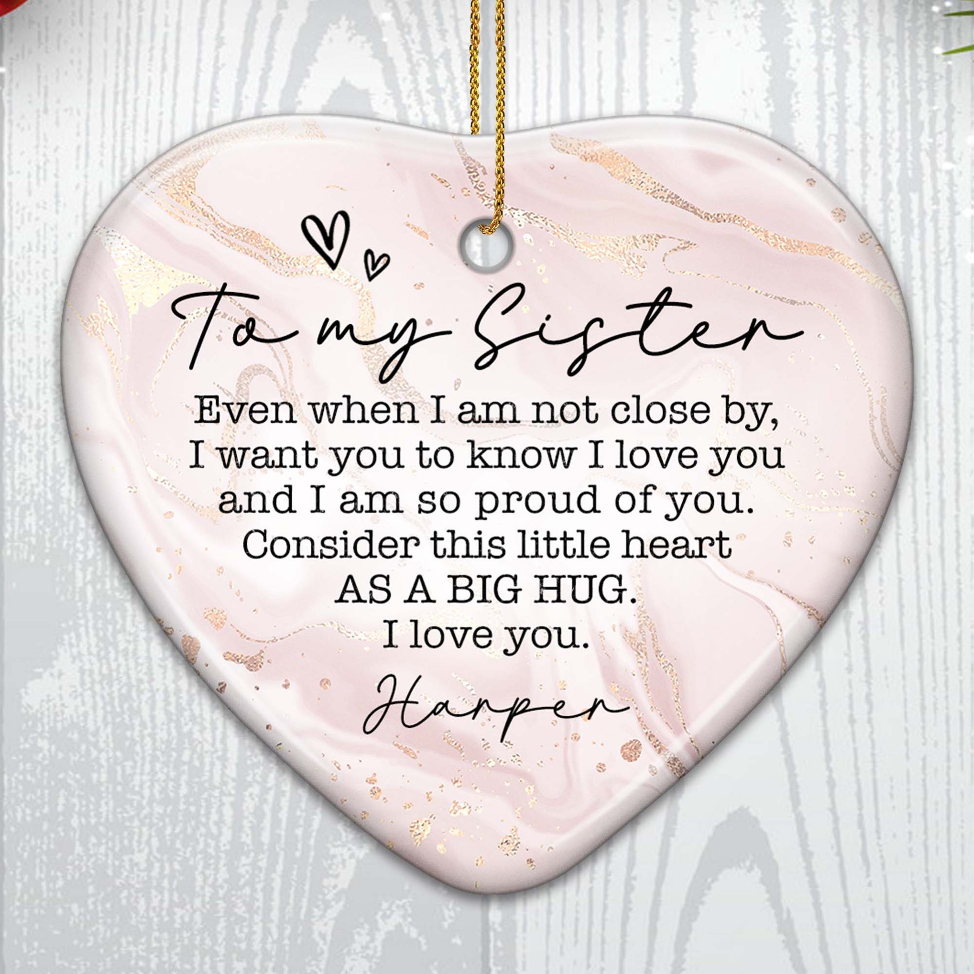 Heartfelt Message For Sister With Heart And Sparkles