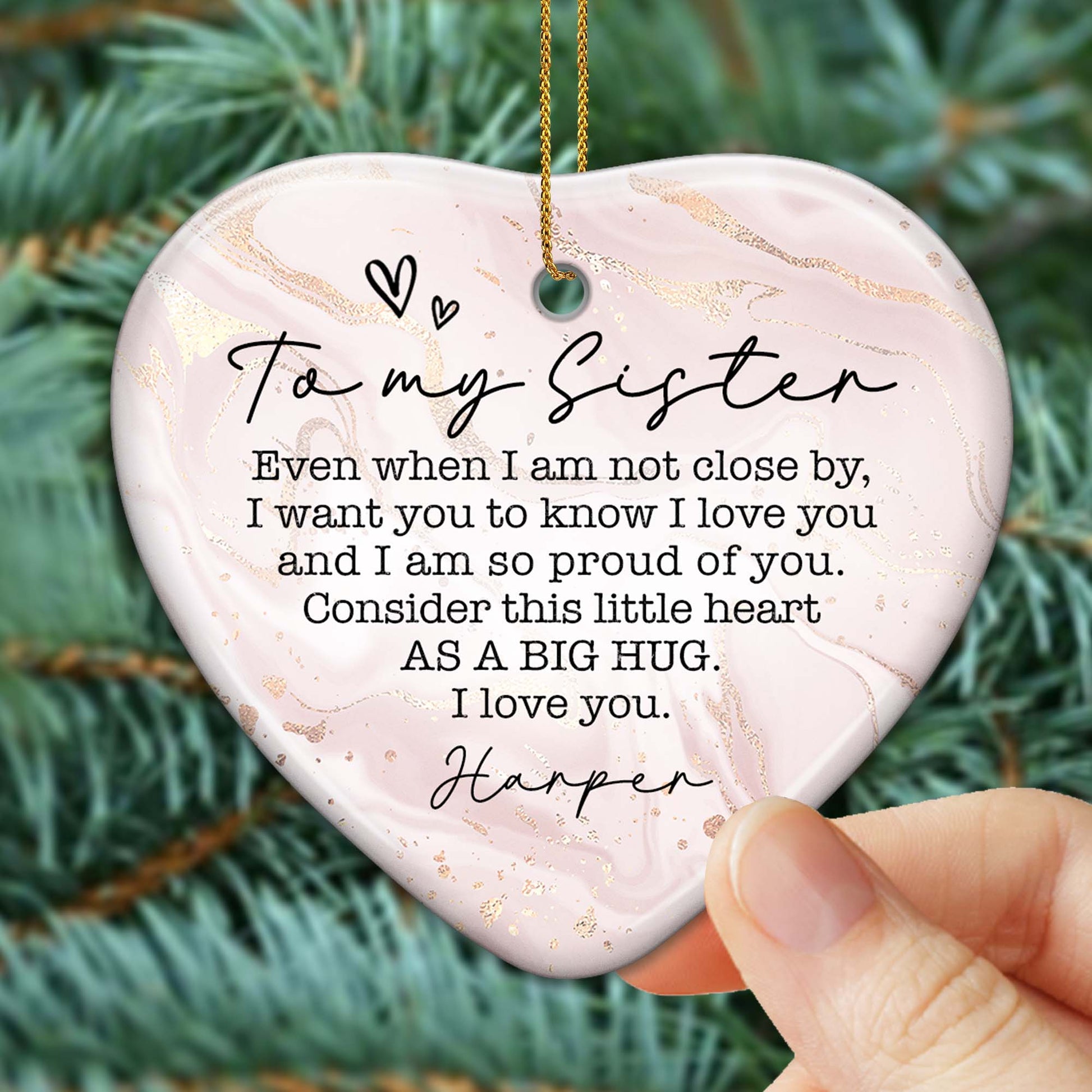 Heartfelt Message For Sister With Heart And Sparkles