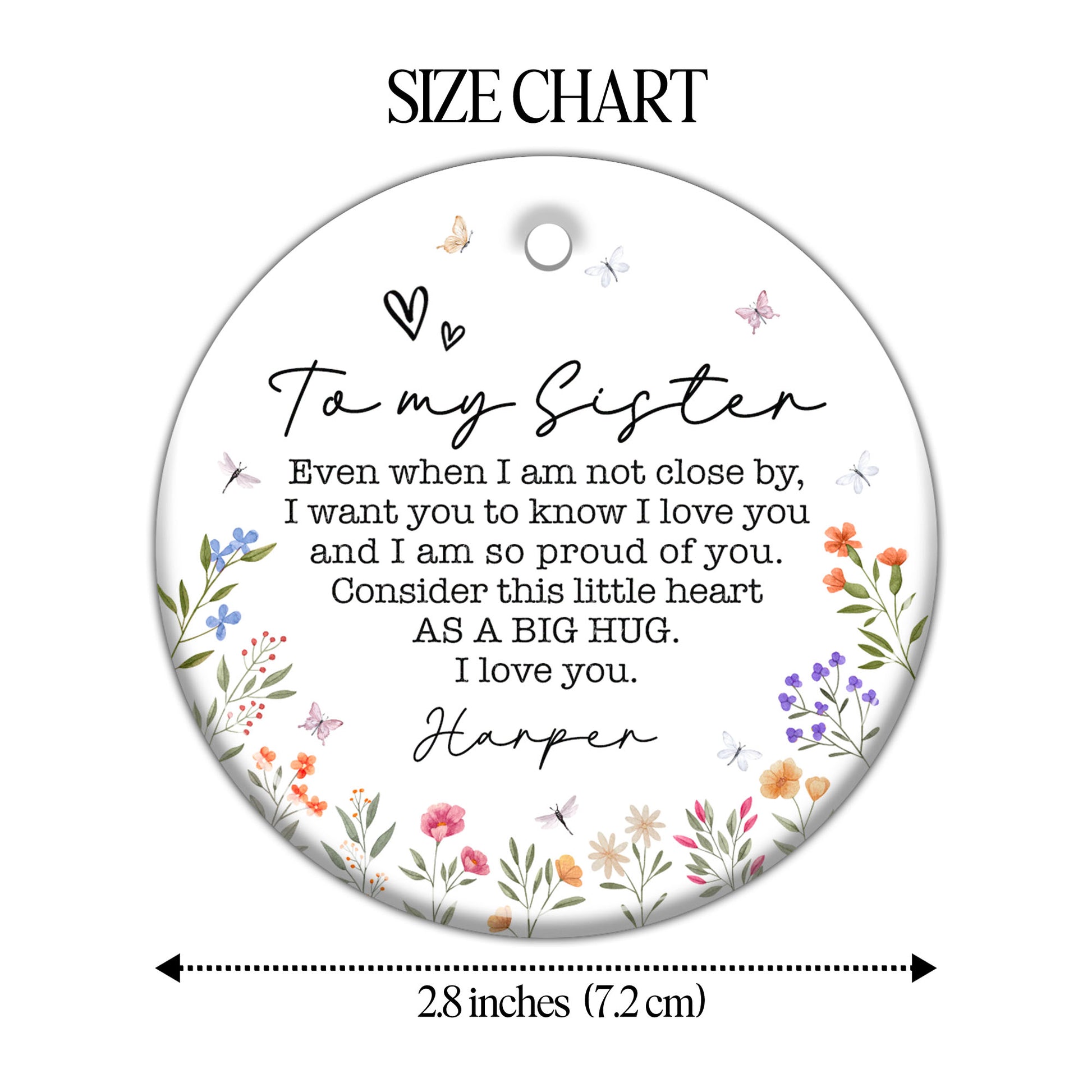 Big Hug Little Heart Love Message With Flowers And Butterflies