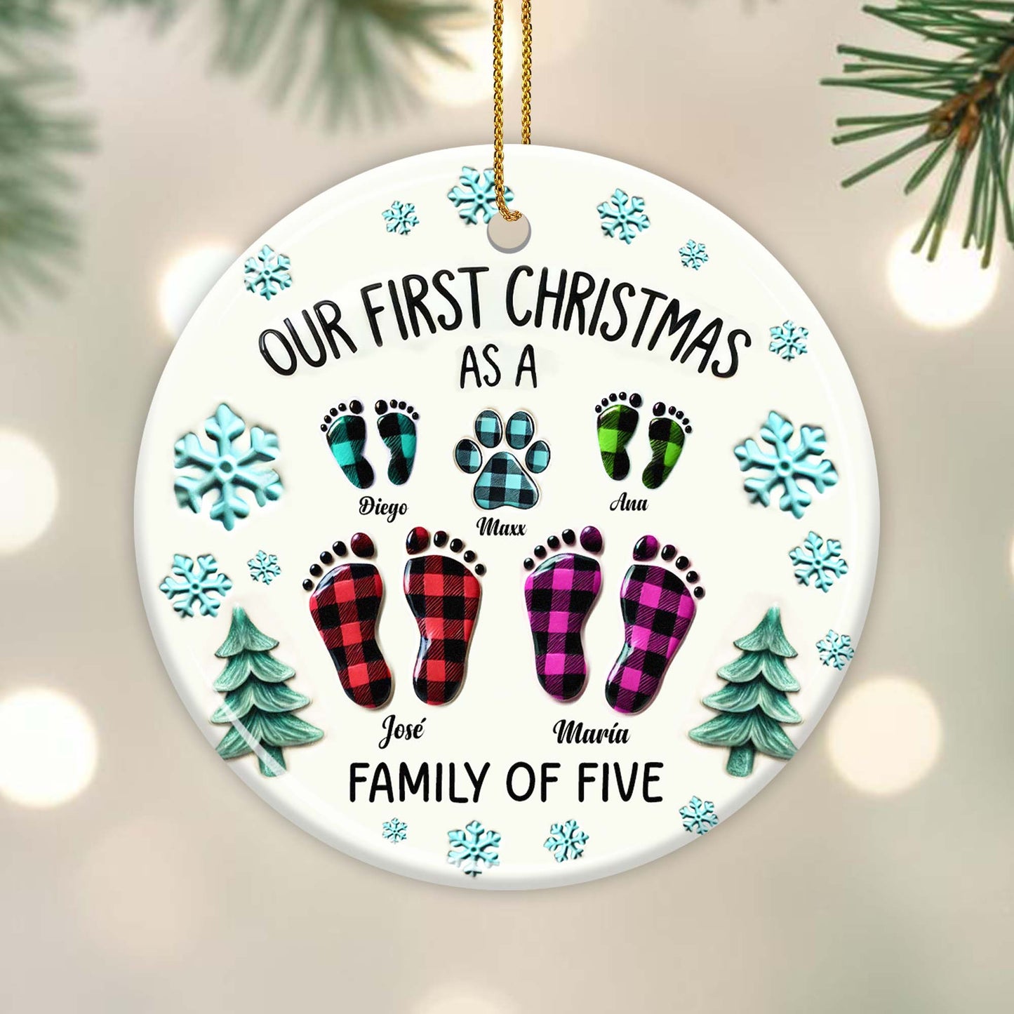 Our First Christmas As A Family Of Five Ornament