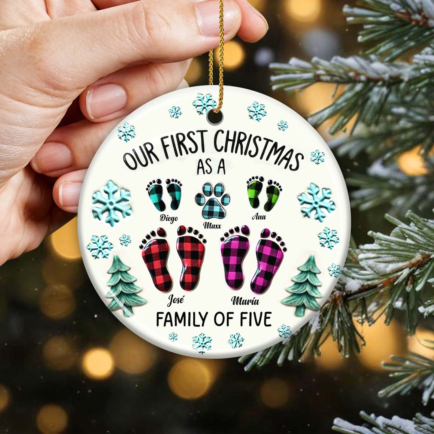 Our First Christmas As A Family Of Five Ornament