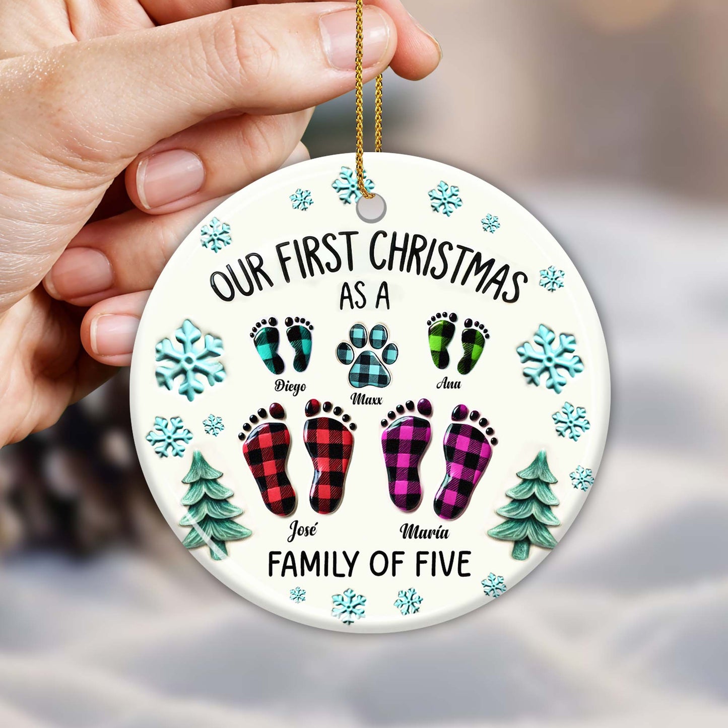 Our First Christmas As A Family Of Five Ornament