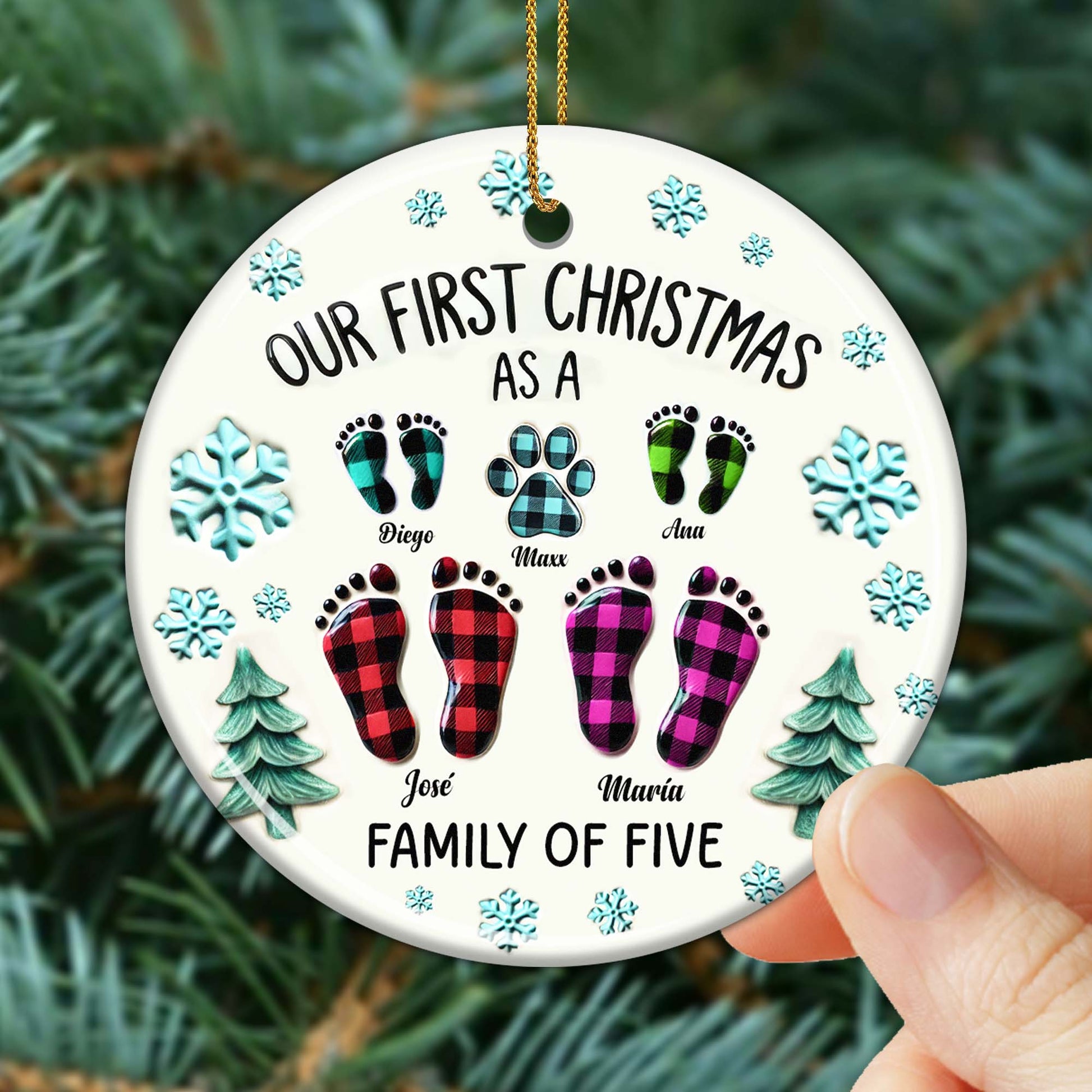 Our First Christmas As A Family Of Five Ornament