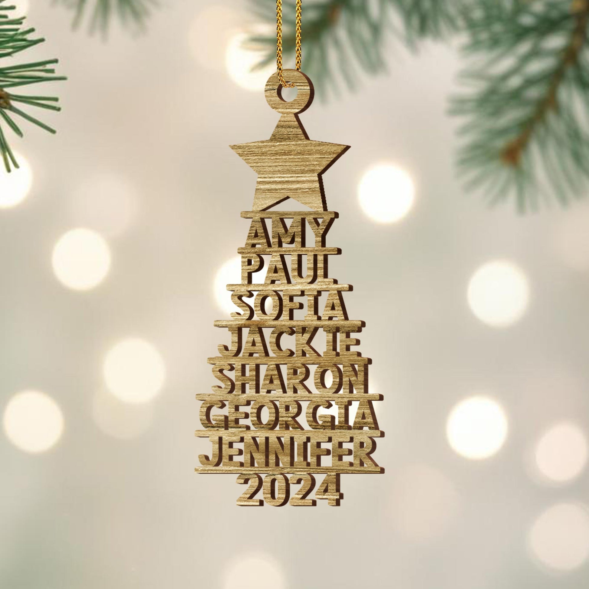 Cherish Your Loved Ones Personalized Star Ornament