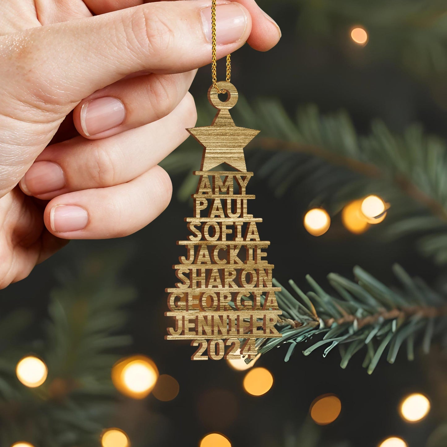 Cherish Your Loved Ones Personalized Star Ornament