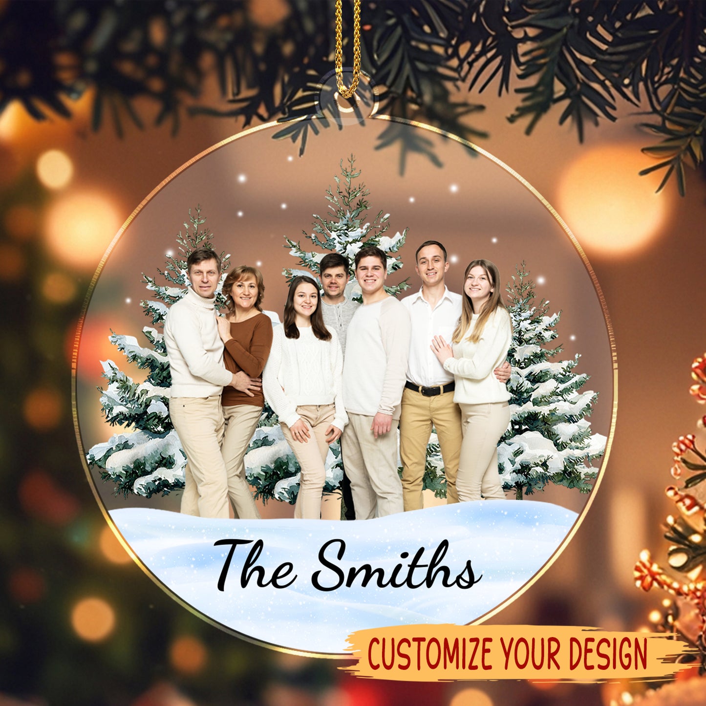 Celebrate Your Family's Unique Story This Christmas - Personalized Custom Acrylic Ornament, Christmas Gift - FAM100_ACO