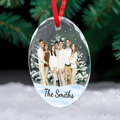 Celebrate Your Family's Unforgettable Moments - Personalized Custom Circle Glass Ornament - FAM100_CGOR