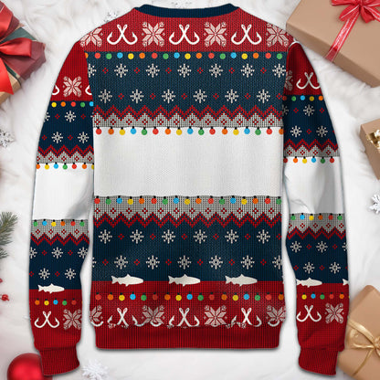 Merry Fishmas Ugly Christmas Sweater With Festive Fish Design