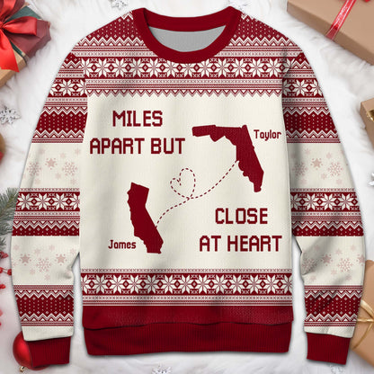 Miles Apart But Close At Heart US State Outlines Sweater