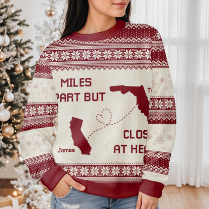 Miles Apart But Close At Heart US State Outlines Sweater