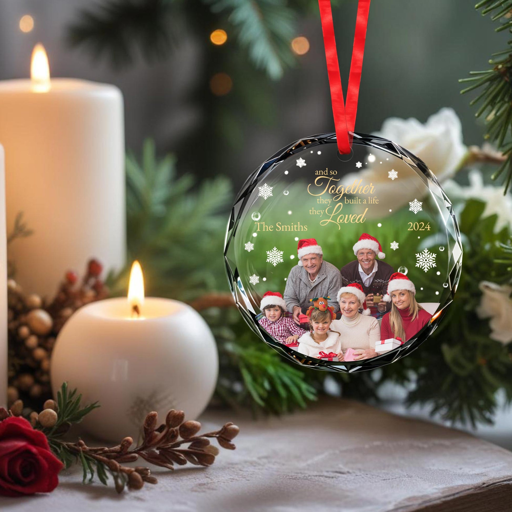 Together They Built A Life They Loved Family Photo Ornament