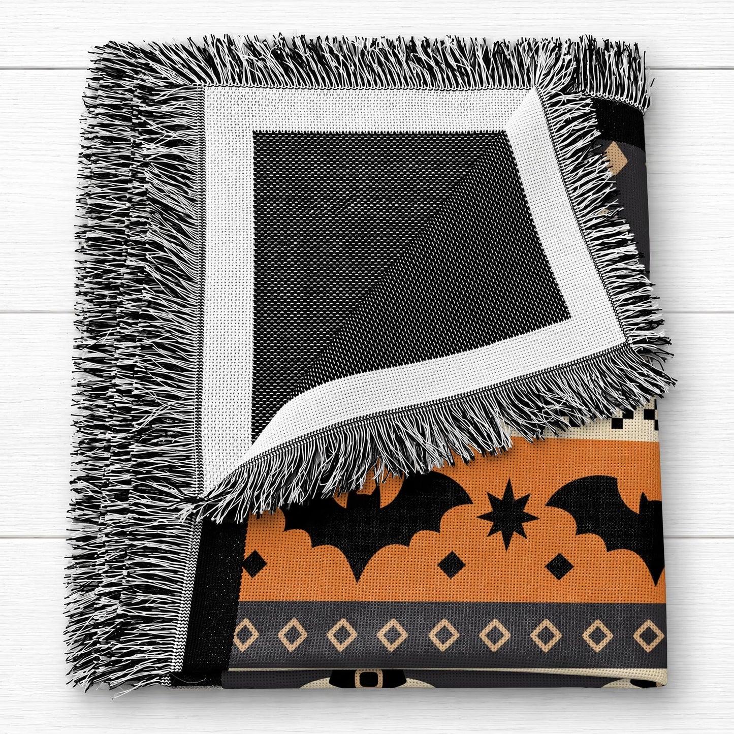 Spooky Halloween Keepsake - Personalized Woven Blanket - FAM1100_WOBLK