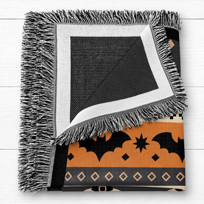 Spooky Halloween Keepsake - Personalized Woven Blanket - FAM1100_WOBLK