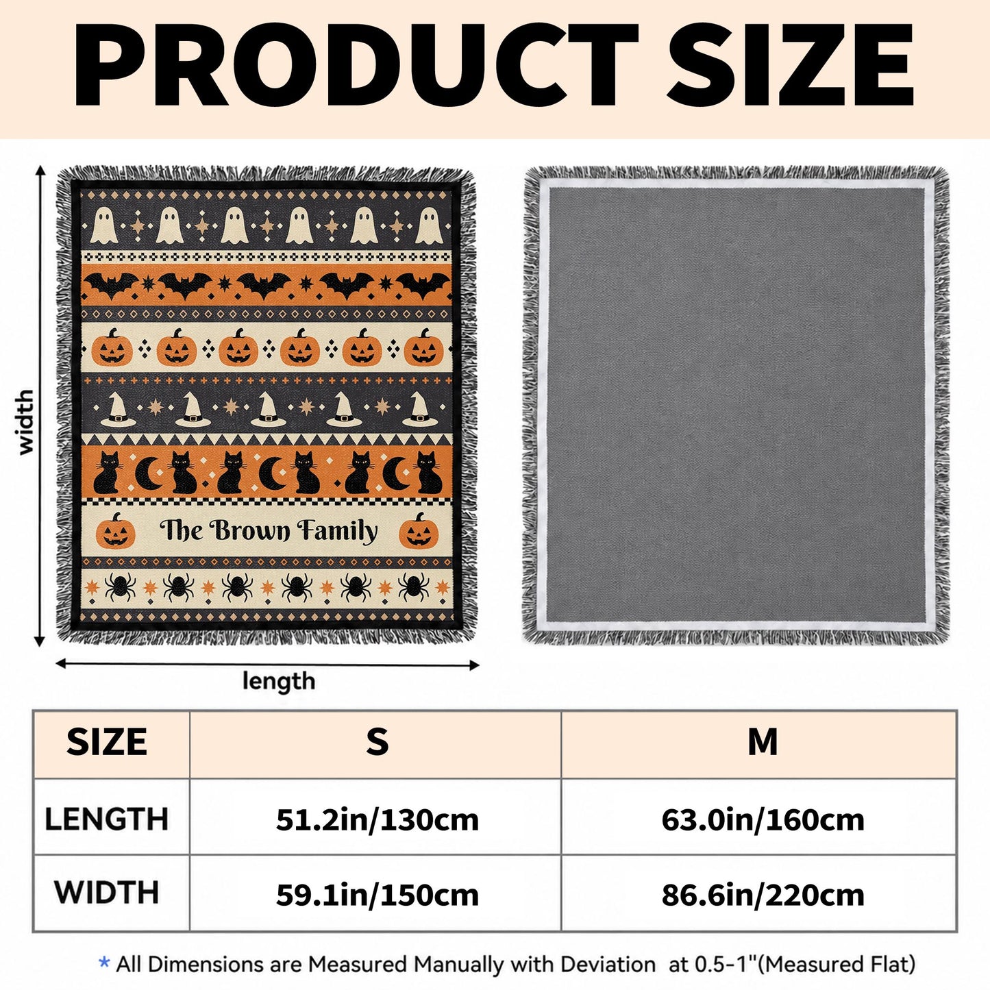 Spooky Halloween Keepsake - Personalized Woven Blanket - FAM1100_WOBLK
