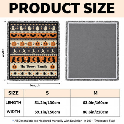 Spooky Halloween Keepsake - Personalized Woven Blanket - FAM1100_WOBLK