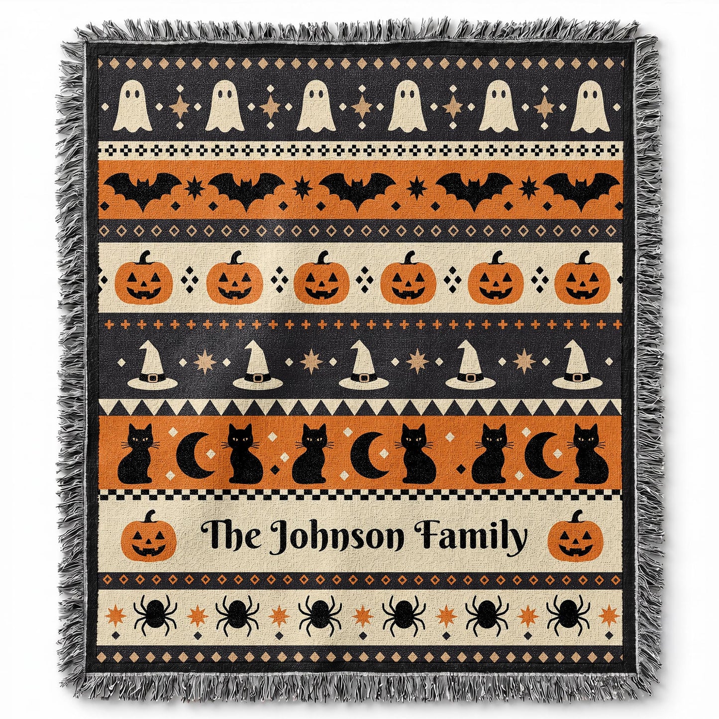Spooky Halloween Keepsake - Personalized Woven Blanket - FAM1100_WOBLK