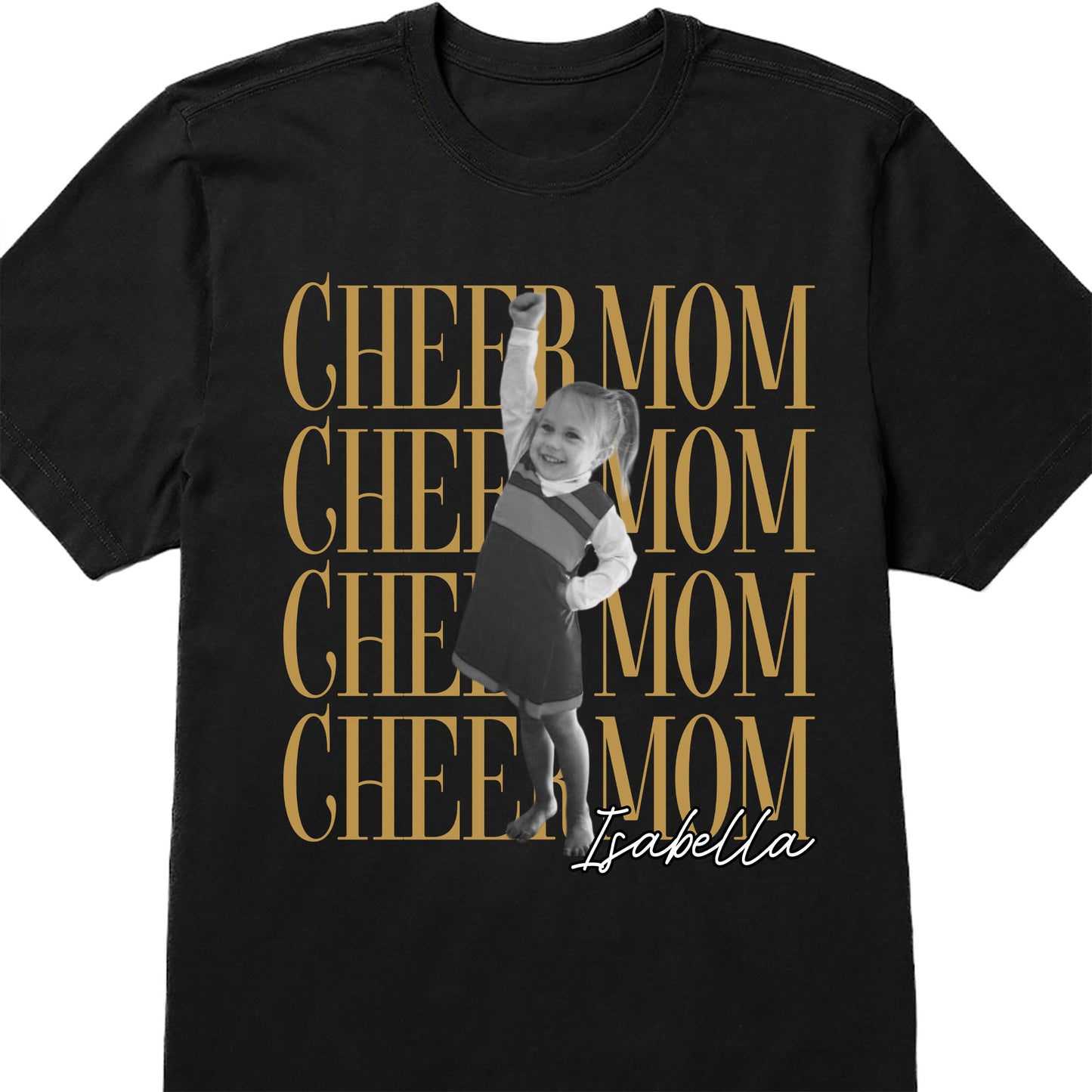 Cheer Mom Personalized Photo And Custom Name Design - Personalized Custom Unisex T-shirt, Hoodie - FAM1103_BBAS