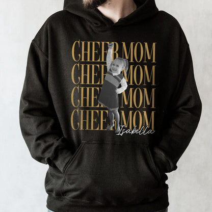 Cheer Mom Personalized Photo And Custom Name Design - Personalized Custom Unisex T-shirt, Hoodie - FAM1103_BBAS