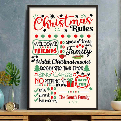 Christmas Rules Spend Time With Family And Decorate The Tree - Personalized Custom Vertical Poster - FAM1137_VPOS