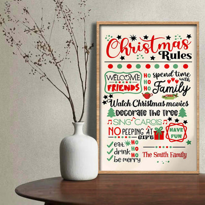 Christmas Rules Spend Time With Family And Decorate The Tree - Personalized Custom Vertical Poster - FAM1137_VPOS