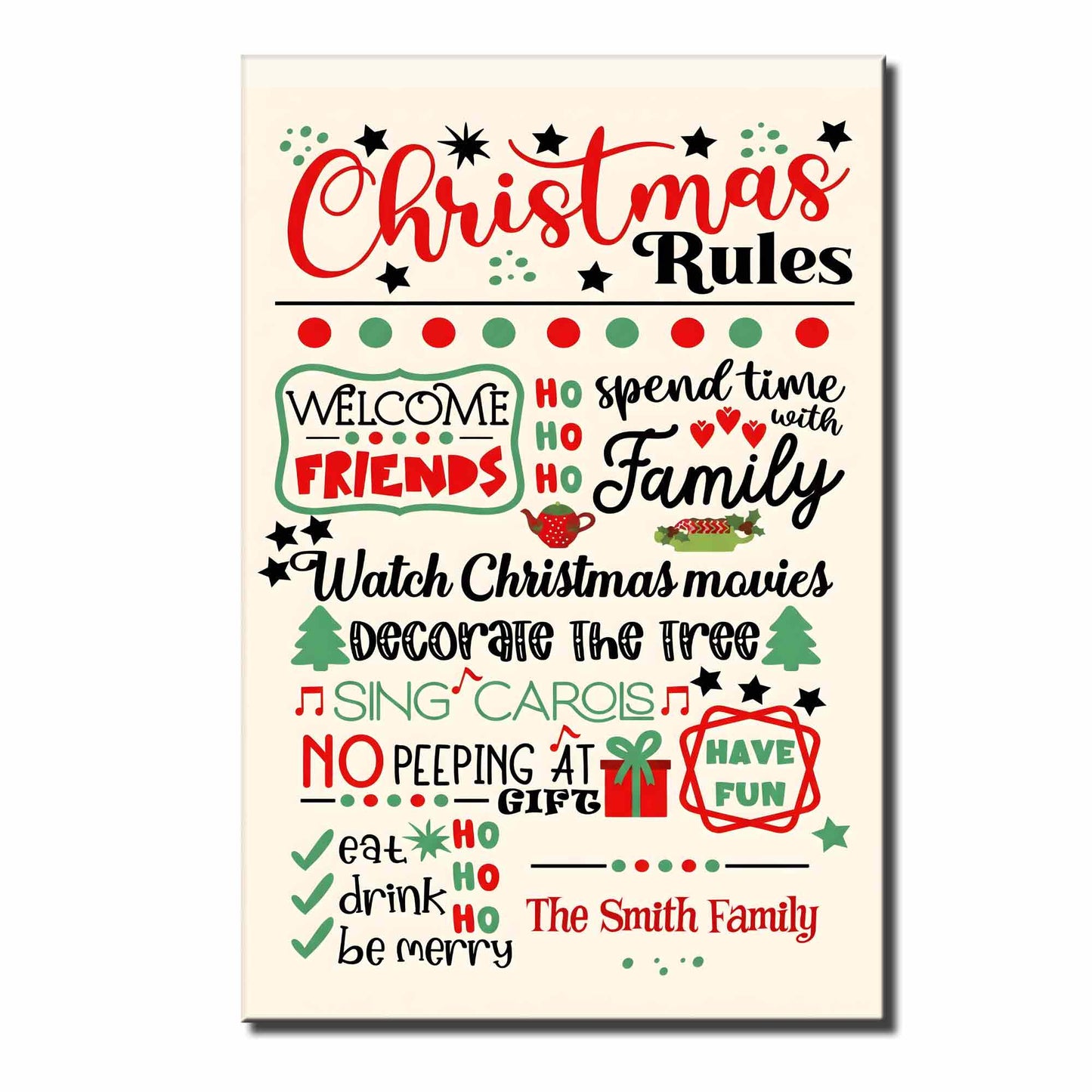 Christmas Rules Spend Time With Family And Decorate The Tree - Personalized Custom Vertical Poster - FAM1137_VPOS