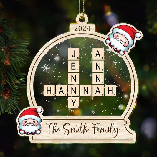 Cherish Family Moments With Gingerbread And Snowflakes - Personalized Custom Acrylic Ornament, Christmas Gift - FAM118_ACO