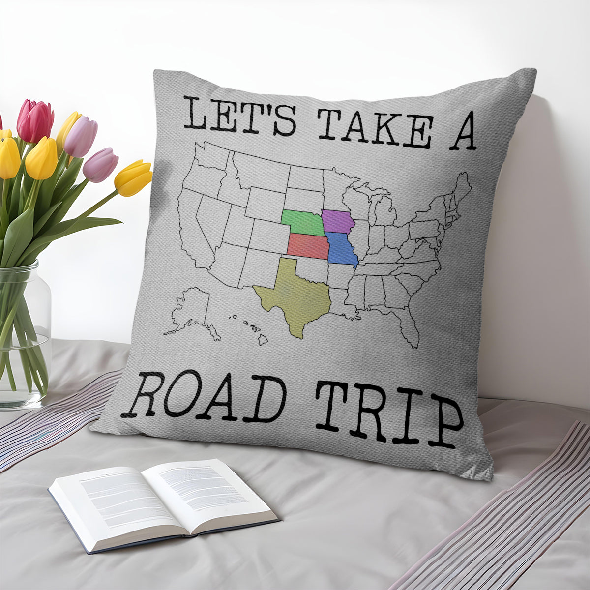 Let's Take a Road Trip With Colorful State Map