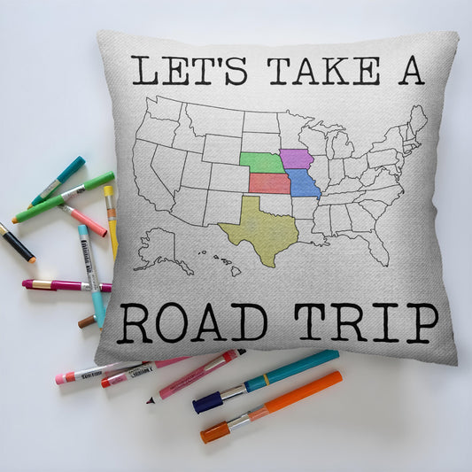 Let's Take a Road Trip With Colorful State Map