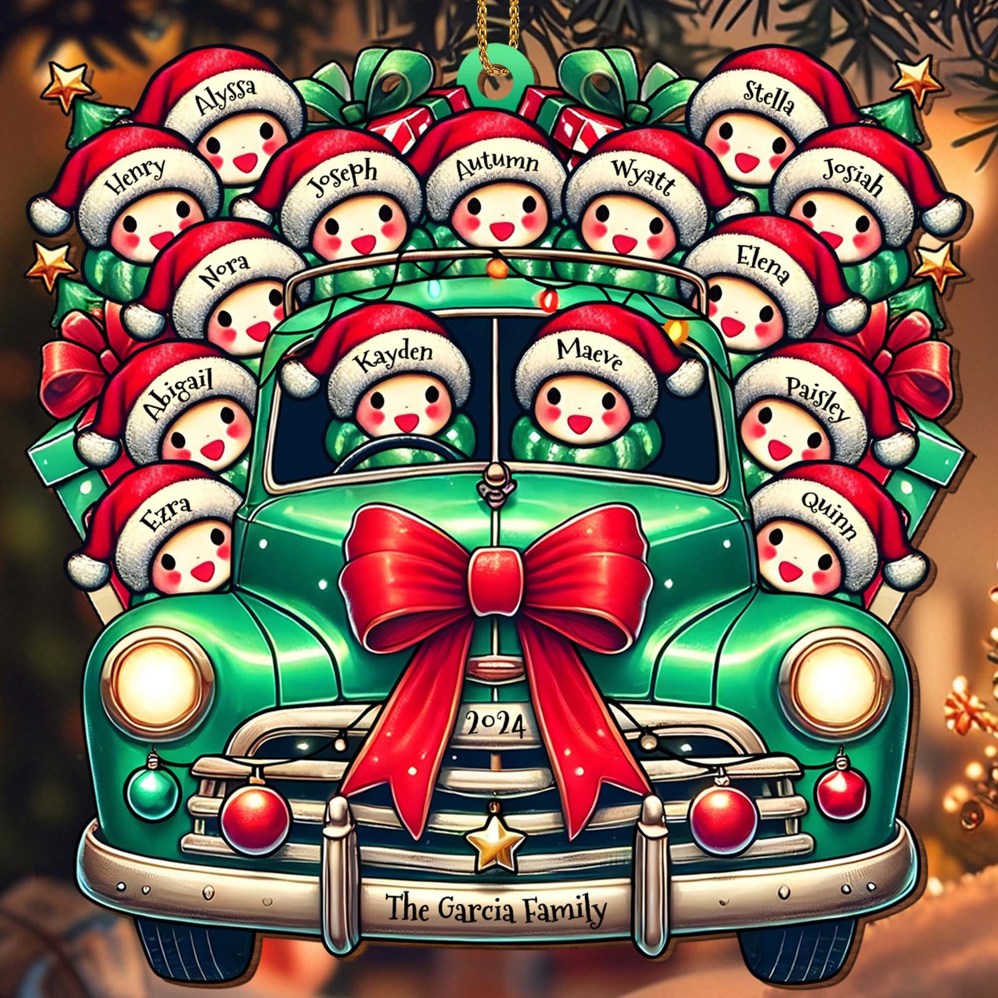 Vintage Truck Full of Christmas Cheer and Santa Hats