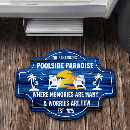 Poolside Paradise, Palm Trees & Beach Chairs