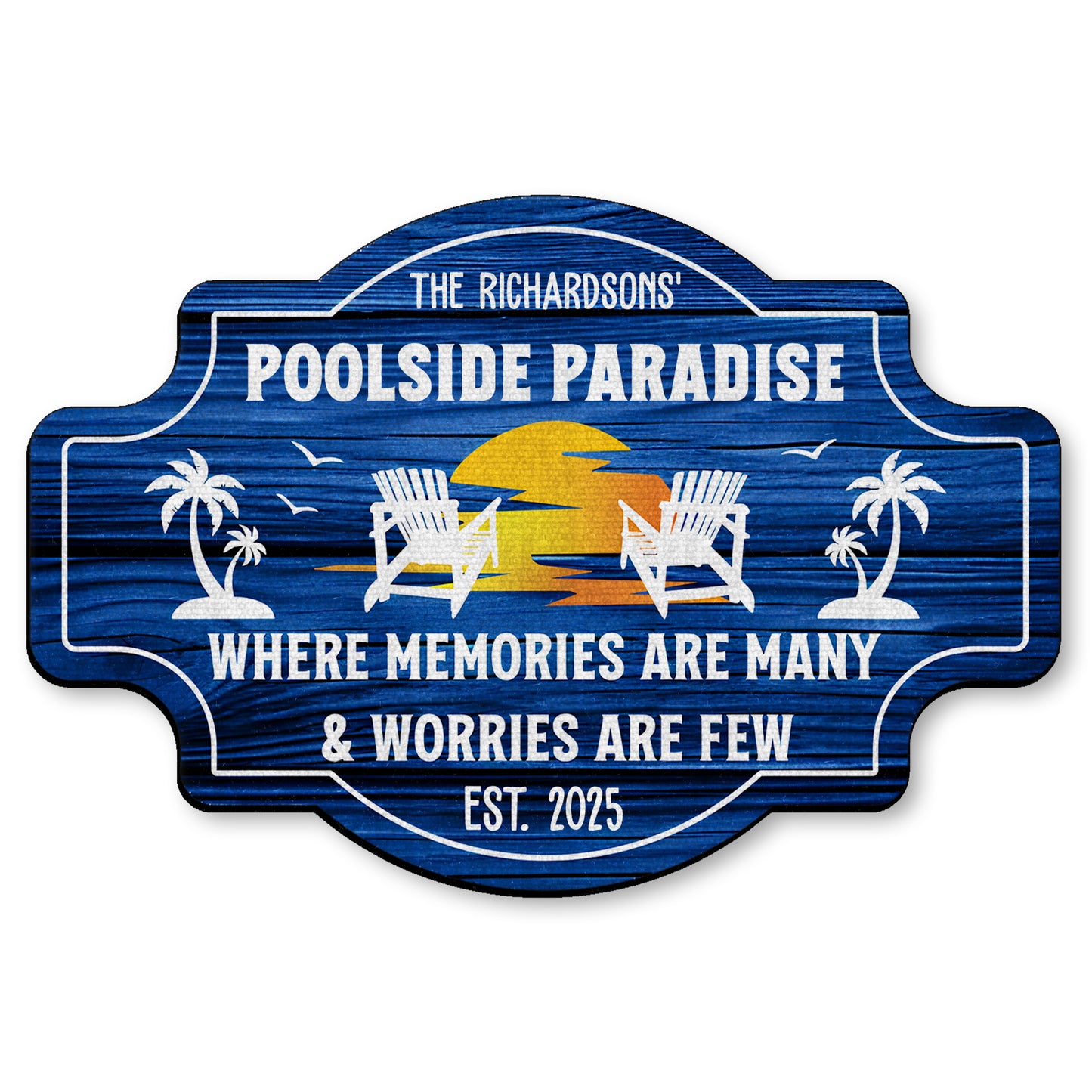 Poolside Paradise, Palm Trees & Beach Chairs