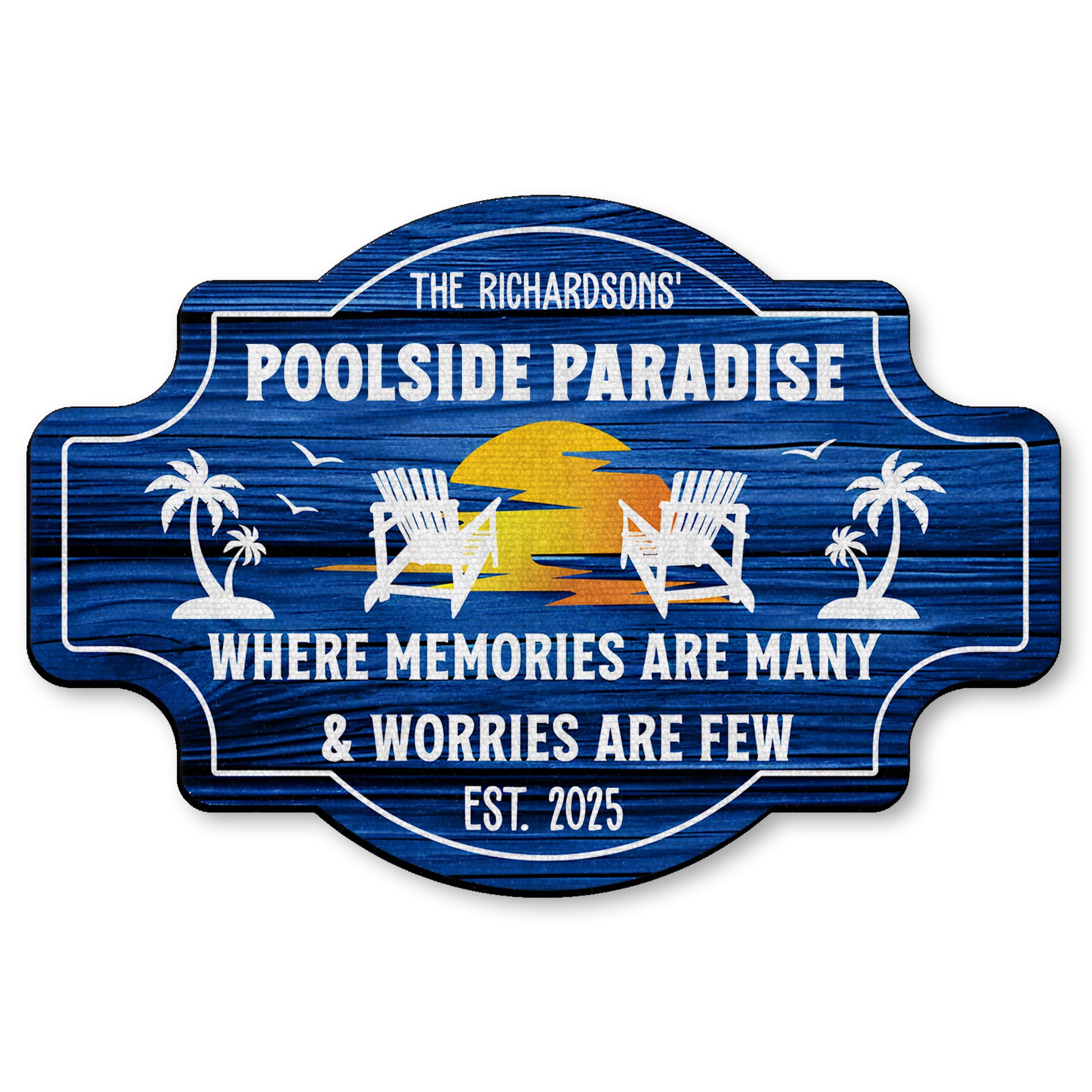 Poolside Paradise, Palm Trees & Beach Chairs