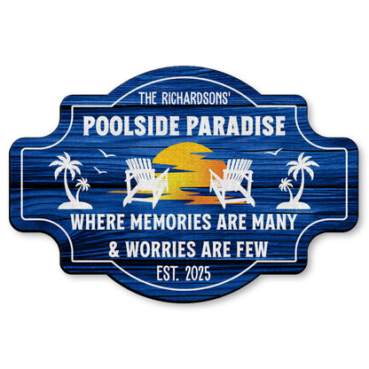 Poolside Paradise, Palm Trees & Beach Chairs