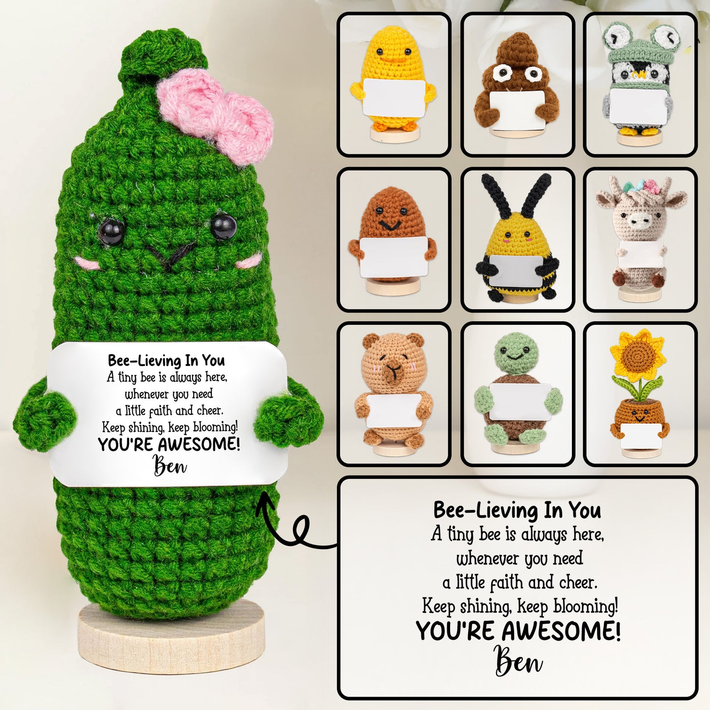 Bee-lieving In You, You Are Awesome Crochet Gifts