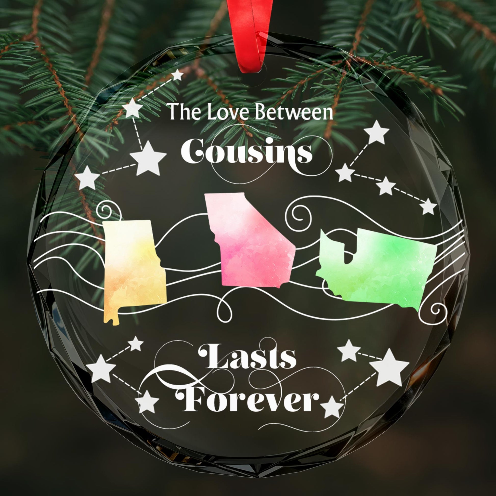 The Love Between Cousins Lasts Forever With State Silhouettes And Musical Notes