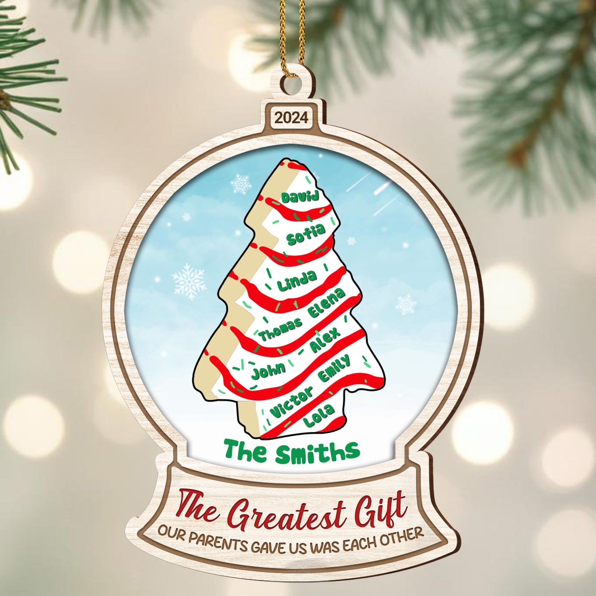 The Greatest Gift Our Parents Gave Us Was Each Other Christmas Tree Ornament