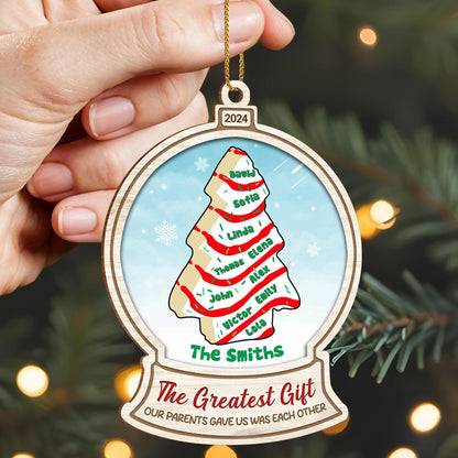 The Greatest Gift Our Parents Gave Us Was Each Other Christmas Tree Ornament
