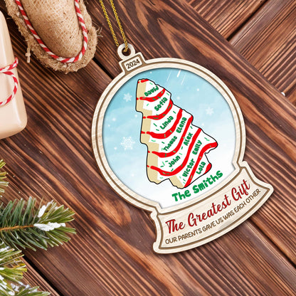 The Greatest Gift Our Parents Gave Us Was Each Other Christmas Tree Ornament