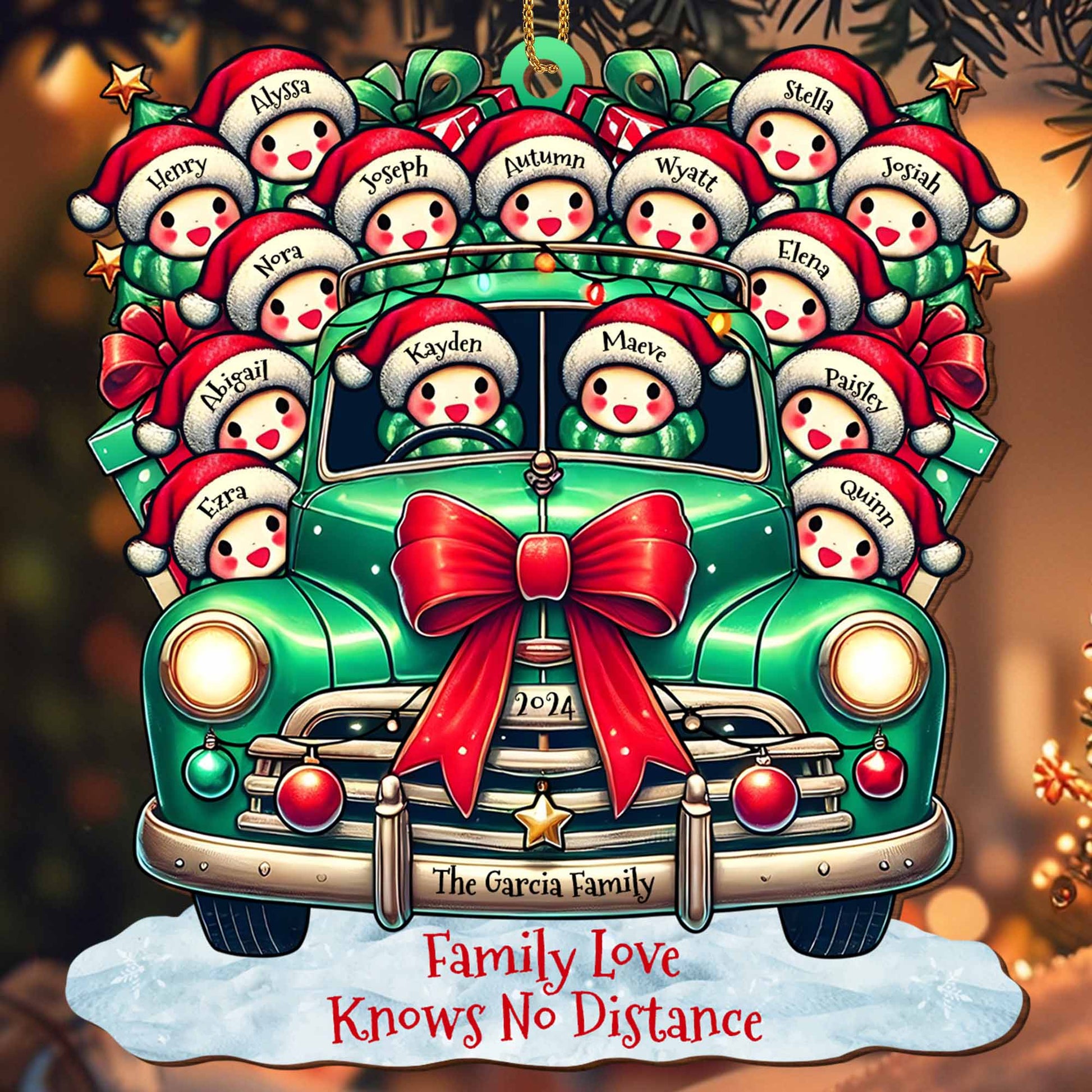 Family Love Knows No Distance Christmas Vintage Truck