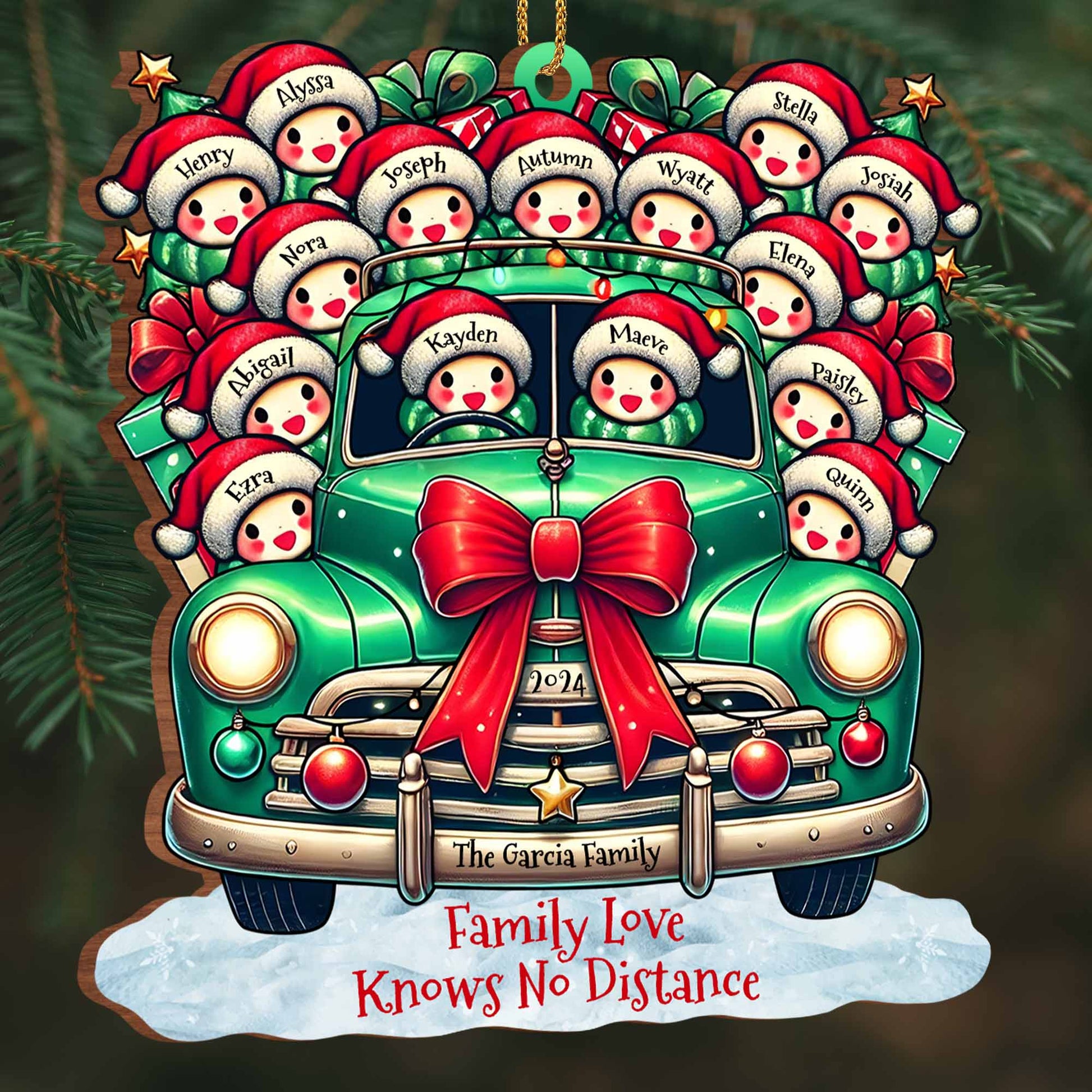 Family Love Knows No Distance Christmas Vintage Truck