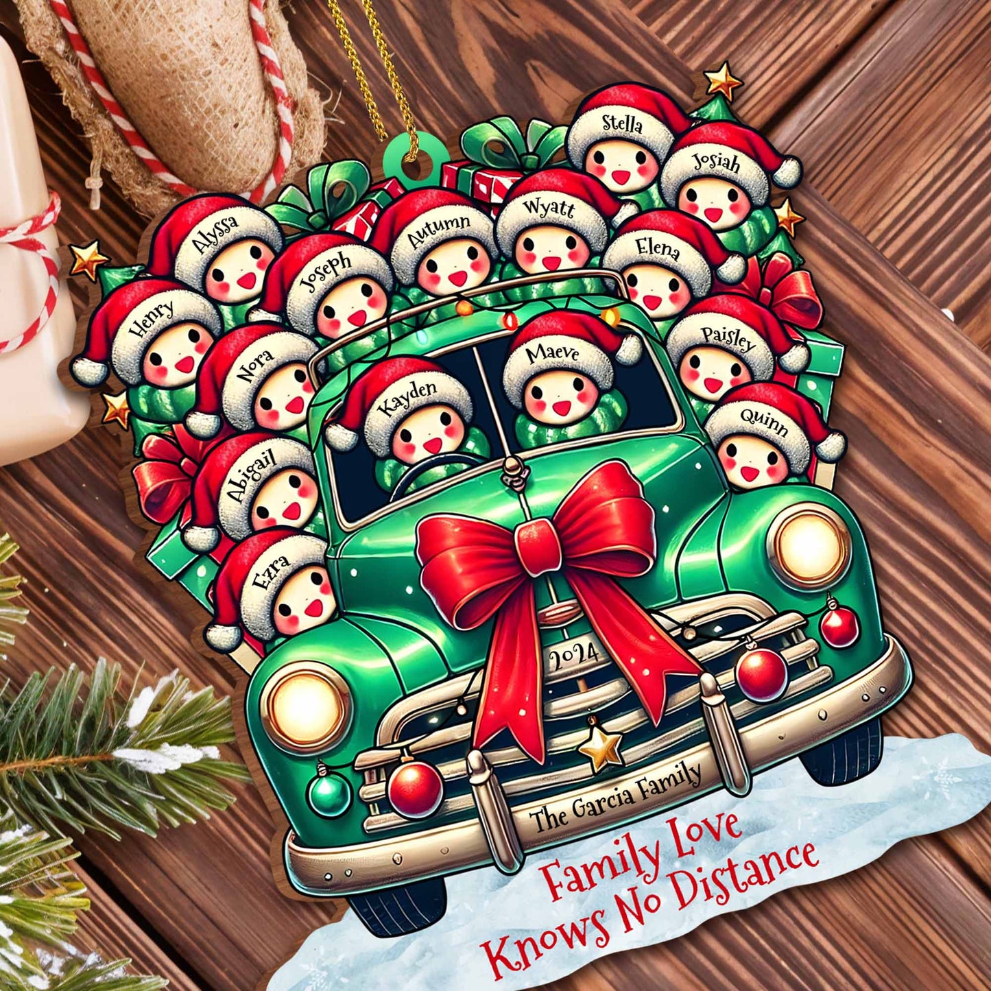 Family Love Knows No Distance Christmas Vintage Truck