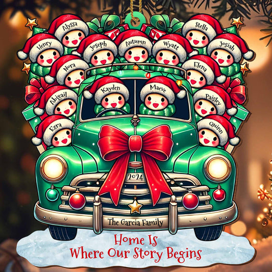 Home Is Where Our Story Begins Vintage Car Ornament