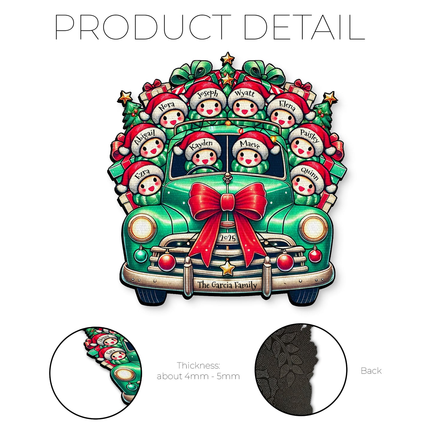 Holiday Greetings From Our Home, Classic Car With Snowmen